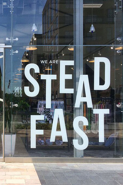 SteadFast Storefront window