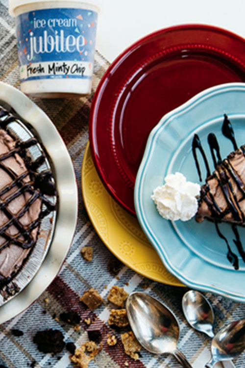 Ice cream and chocolate pies for dessert to celebrate Veterans day