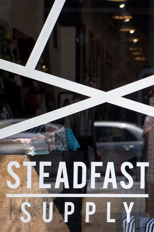 Steadfast Supply storefront window